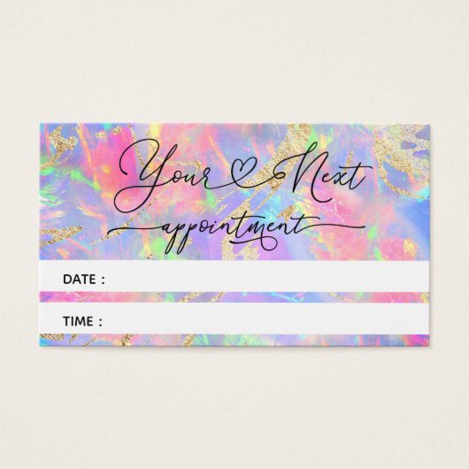 carte de rendez-vous opal couleur néon (Devant)