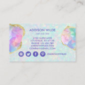 Carte De Rendez-vous Opal Gemstone Pastel Iridescente Moderne Élégant (Dos)