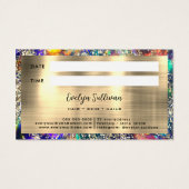 Carte de rendez-vous opale bleue parties scintilla (Dos)