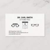 Carte De Rendez-vous Optométriste | Diagramme d'examen oculaire | Visio (Dos)