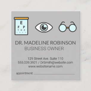 Carte De Rendez-vous Optométriste Docteur Médicale Examen oculaire
