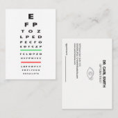 Carte De Rendez-vous Optométriste | Docteur Médicale | Examen oculaire (Devant / Derrière)