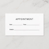 Carte De Rendez-vous Optométriste et lunettes de vue RDV (Dos)