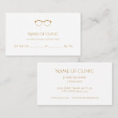 Carte De Rendez-vous Optométriste moderne Lunettes d'or simples Nominat (Devant / Derrière)