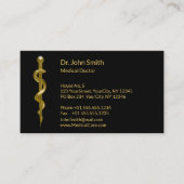 Carte De Rendez-vous Or Médicale sur le bâton de l'Asclepius (Devant)