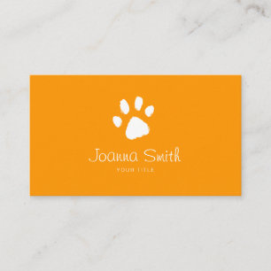 Carte De Rendez-vous Orange Paw Dog Marcher Animaux de compagnie assis