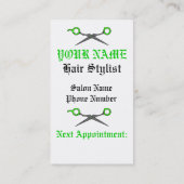 Carte De Rendez-vous Os croisés de crâne et de ciseaux de coiffeur de (Dos)