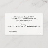 Carte De Rendez-vous Outils de beauté (Dos)