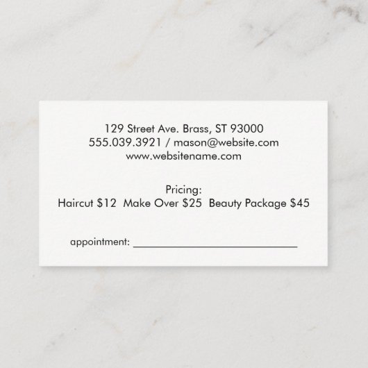 Carte De Rendez-vous Outils de beauté (Dos)