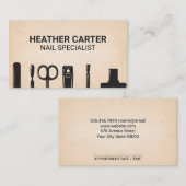 Carte De Rendez-vous Outils de manucure à ongles | Nomination (Devant / Derrière)