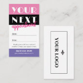 Carte De Rendez-vous Palette rétro rose chaud noir votre logo (Devant / Derrière)