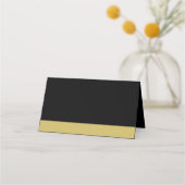 Carte De Rendez-vous Palme de fleurs dorées Feuilles sur noir (Dos)