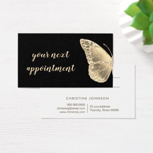 carte de rendez-vous papillon doré (Bureau)