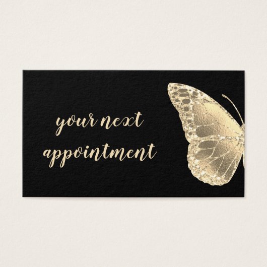 carte de rendez-vous papillon doré (Devant)