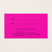 carte de rendez-vous papillon rose néon (Dos)