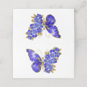 Carte De Rendez-vous Papillon Saphir Fleur (Extérieur déplié)