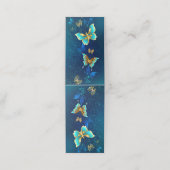 Carte De Rendez-vous Papillons d'or sur un Arrière - plan bleu (Extérieur déplié)