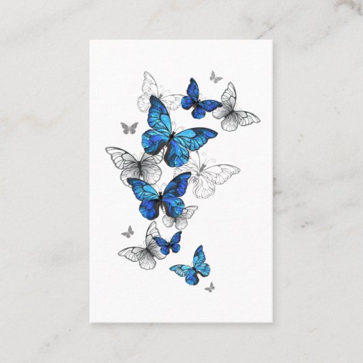 Carte De Rendez-vous Papillons volants bleus Morpho (Devant)