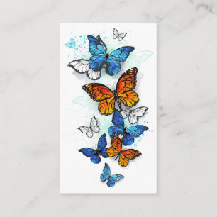 Carte De Rendez-vous Papillons volants Morpho et Monarch