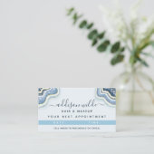 Carte De Rendez-vous Parties scintillant bleue Agate Geode Luxe Chic (Debout devant)