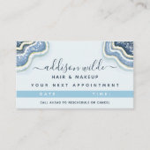 Carte De Rendez-vous Parties scintillant bleue Agate Geode Luxe Chic (Devant)