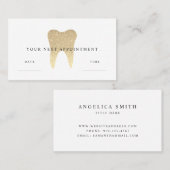 Carte De Rendez-vous Parties scintillant de Faux Gold Dental (Devant / Derrière)