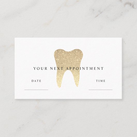 Carte De Rendez-vous Parties scintillant de Faux Gold Dental (Devant)