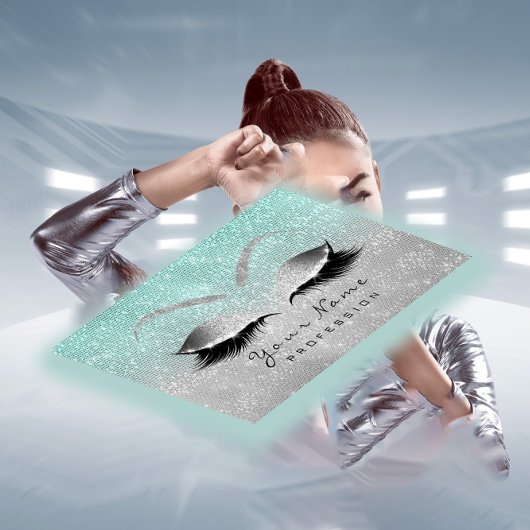 Carte De Rendez-vous Parties scintillant des cils maquillage gris argen