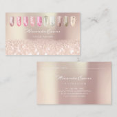 Carte De Rendez-vous Parties scintillant d'étincelle Rose Gold Nails Ar (Devant / Derrière)