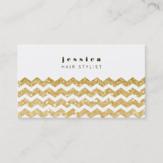 Carte De Rendez-vous Parties scintillant d'or Chevron Mod Hair Stylist