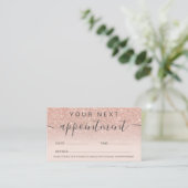 Carte De Rendez-vous parties scintillant d'or rose moderne blush profes (Debout devant)