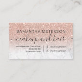 Carte De Rendez-vous Parties scintillant d'or rose moderne marbre ombre (Dos)