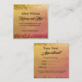 Carte De Rendez-vous Parties scintillant dorée rose Jaune Gradient Salo (Devant / Derrière)