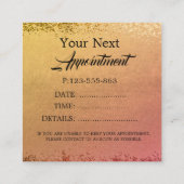 Carte De Rendez-vous Parties scintillant dorée rose Jaune Gradient Salo (Dos)