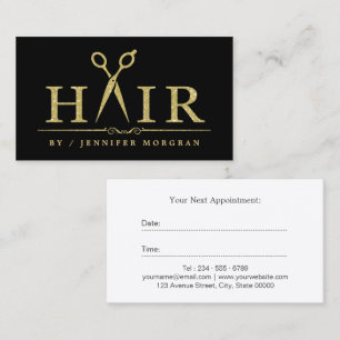 Carte De Rendez-vous Parties scintillant Gold Liste de cheveux ciseaux