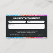 Carte De Rendez-vous Parties scintillant moderne Black & Rainbow Salon  (Devant)