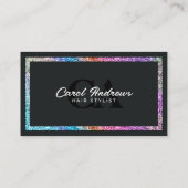 Carte De Rendez-vous Parties scintillant moderne noir et arc-en-ciel St (Dos)