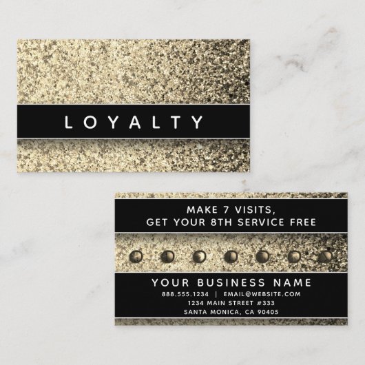 Carte De Rendez-vous Parties scintillant Noire Éclairage Or Ombre Moder (Devant / Derrière)