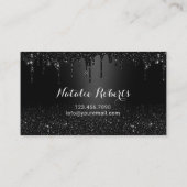 Carte De Rendez-vous Parties scintillant Noire moderne Lecteurs Salon & (Dos)