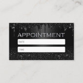Carte De Rendez-vous Parties scintillant Noire moderne Lecteurs Salon & (Devant)