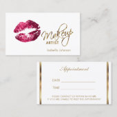 Carte De Rendez-vous Parties scintillant rose chaud lèvres 💋 rendez-vo (Devant / Derrière)