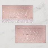 Carte De Rendez-vous Parties scintillant Rose de maquillage professionn (Devant / Derrière)