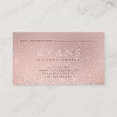 Carte De Rendez-vous Parties scintillant Rose de maquillage professionn (Dos)