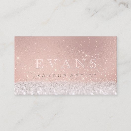 Carte De Rendez-vous Parties scintillant Rose de maquillage professionn (Devant)