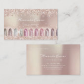 Carte De Rendez-vous Parties scintillant Rose Gold Clou Artiste Rendez- (Devant / Derrière)