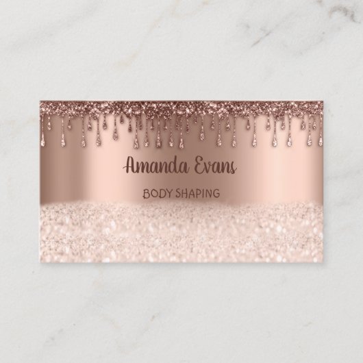 Carte De Rendez-vous Parties scintillant Rose Gold Cosmétiques SPA Stud (Devant)