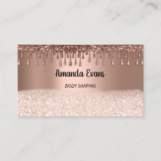 Carte De Rendez-vous Parties scintillant Rose Gold Cosmétiques SPA Stud (Devant)