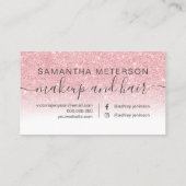 Carte De Rendez-vous Parties scintillant rose moderne ombre blanc profe (Dos)