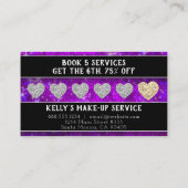 Carte De Rendez-vous Parties scintillant violet Salon coiffeur maquilla (Dos)