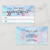 carte de rendez-vous pastel fausse parties scintil (Devant / Derrière)